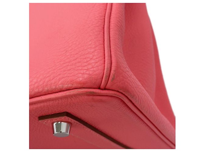 Hermès Borsa Hermes Birkin 35 Rose Lipstick in pelle Togo - vista 8