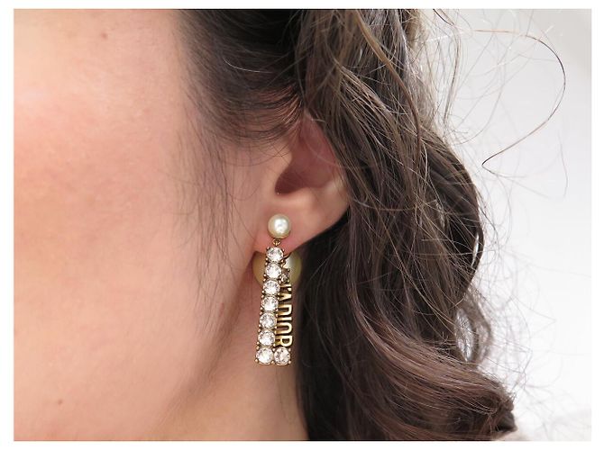 NUOVI ORECCHINI DIOR TRIBALES PENDENTI J'ADIOR PERLE STRASS ORO - vista 11