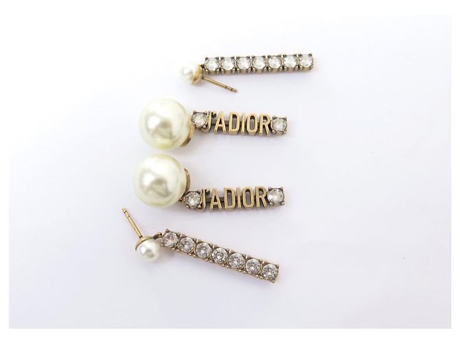 NUOVI ORECCHINI DIOR TRIBALES PENDENTI J'ADIOR PERLE STRASS ORO - vista 6