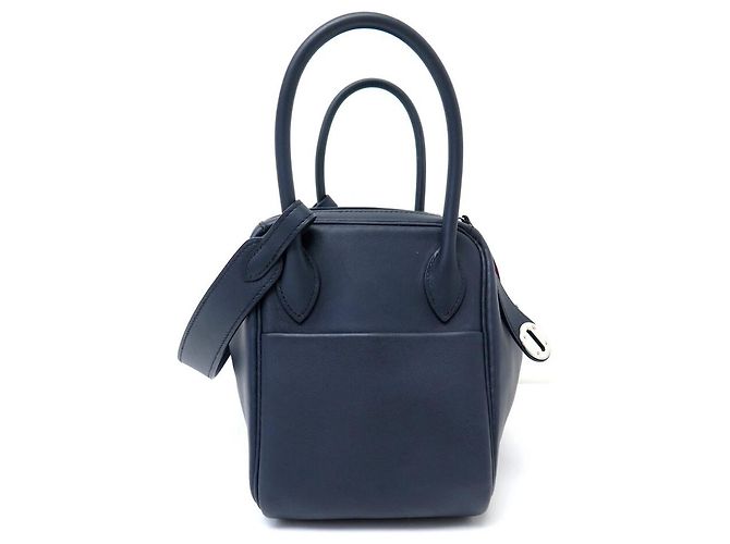 Hermès NUOVO BORSA HERMES LINDY 26 PM PELLE SWIFT BLEU ANCRE DARK BLUE - vista 3