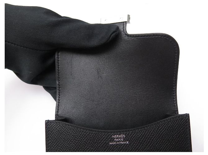 Hermès NEU HERMES SLIM CONSTANCE GELDBÖRSE EPSOM LEDER H082060CK SCHWARZ - Ansicht 13