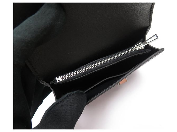 Hermès NEU HERMES SLIM CONSTANCE GELDBÖRSE EPSOM LEDER H082060CK SCHWARZ - Ansicht 15