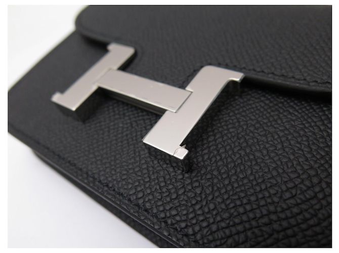 Hermès NEU HERMES SLIM CONSTANCE GELDBÖRSE EPSOM LEDER H082060CK SCHWARZ - Ansicht 17