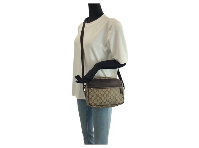 Borsa a tracolla Gucci in tela GG Supreme e pelle - vista 7