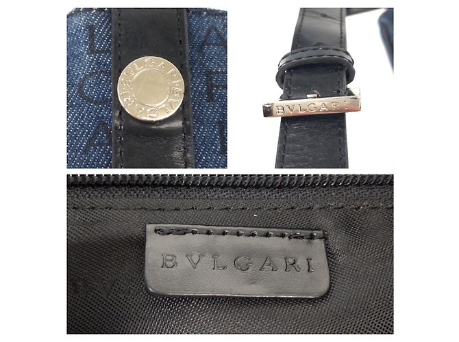 Bulgari Borsa a tracolla Bvlgari Logo Mania in tela e pelle - vista 4