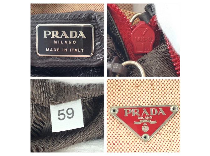 Borsa a tracolla in tela Prada con placca logo triangolare - vista 4