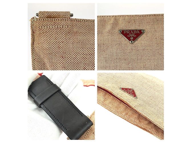 Borsa a tracolla in tela Prada con placca logo triangolare - vista 5