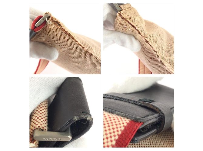 Borsa a tracolla in tela Prada con placca logo triangolare - vista 6