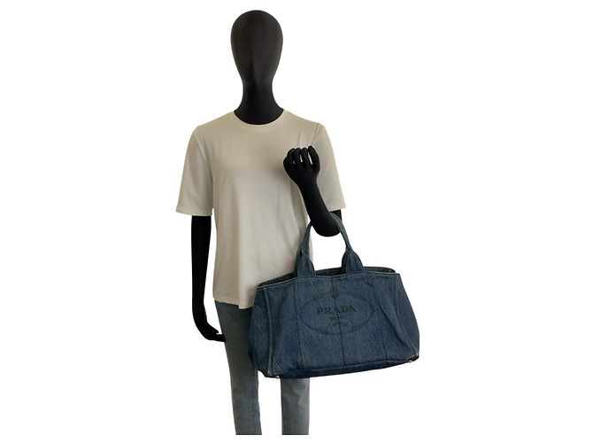 Bolso Tote Prada Canapa de denim - vista 5