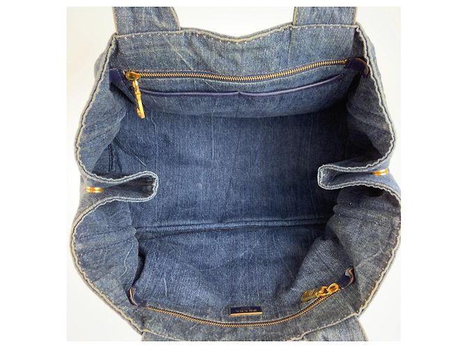 Bolso Tote Prada Canapa de denim - vista 8