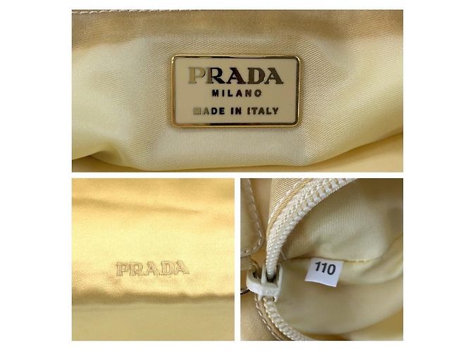 Borsa in raso con logo Prada ricamato - vista 3