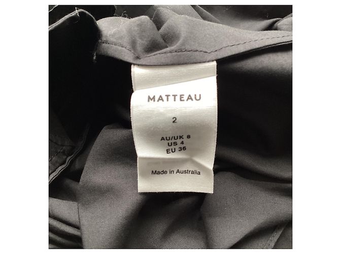 Autre Marque Vestido midi asimétrico con aberturas Matteau en algodón negro - vista 6