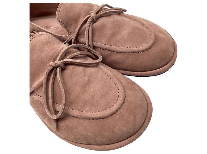 Tory Burch Bow Bootsschuhe aus Rose Wildleder - Ansicht 6