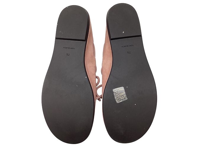 Tory Burch Bow Bootsschuhe aus Rose Wildleder - Ansicht 9