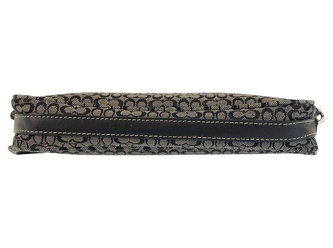 Borsa a tracolla mini in pelle e tela Signature COACH - vista 10