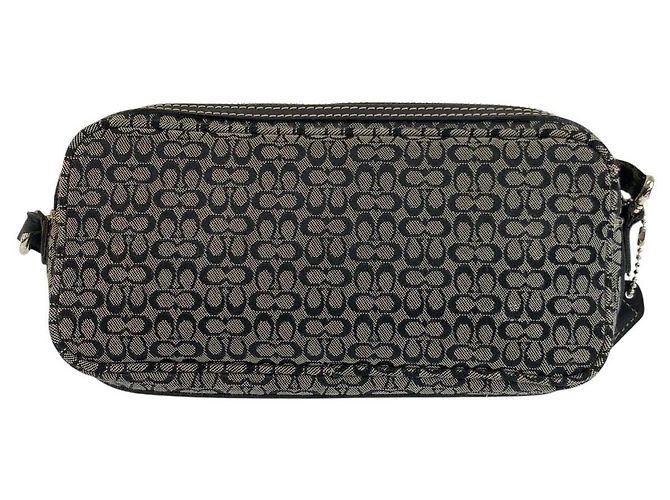 Borsa a tracolla mini in pelle e tela Signature COACH - vista 2