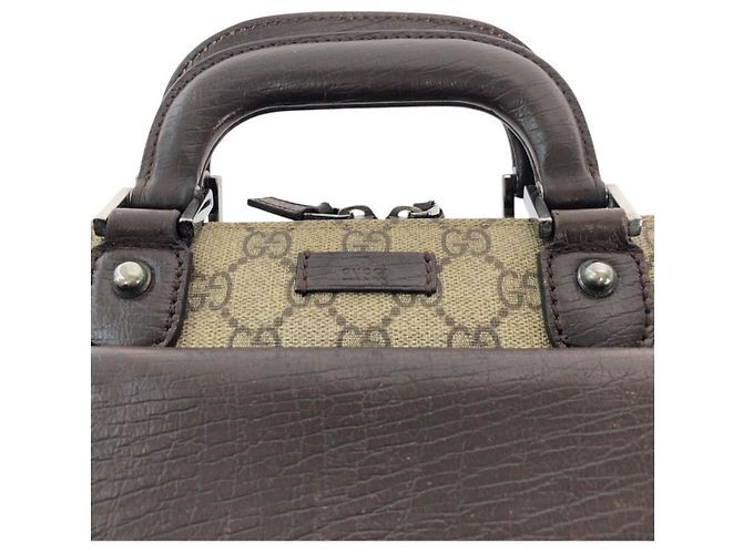 Sacoche Gucci GG Supreme Canvas Leather Briefcase - vue 5