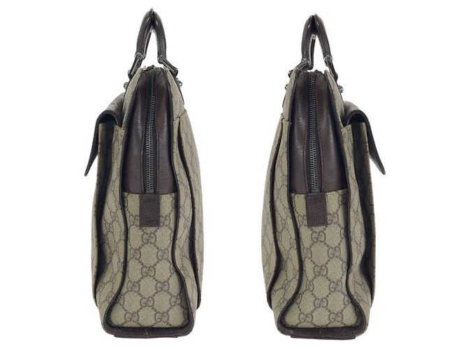Sacoche Gucci GG Supreme Canvas Leather Briefcase - vue 8