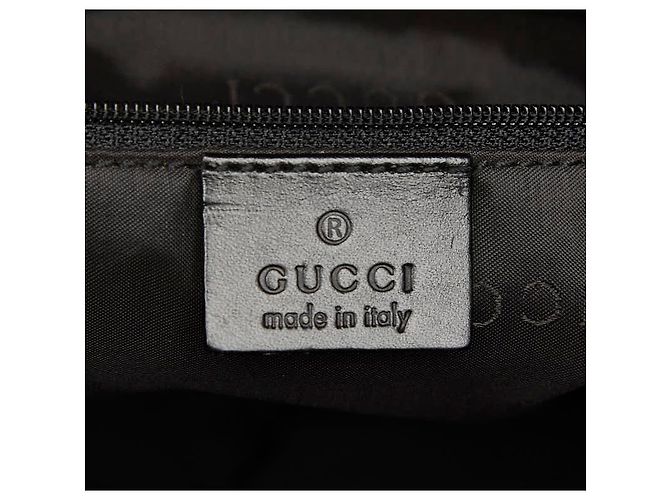 Borsa Gucci Bamboo in nylon nero - vista 10