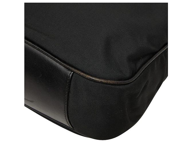 Borsa Gucci Bamboo in nylon nero - vista 4
