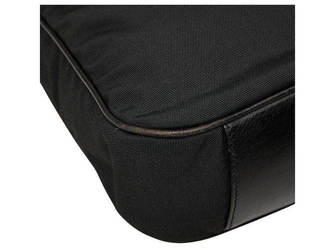 Borsa Gucci Bamboo in nylon nero - vista 5