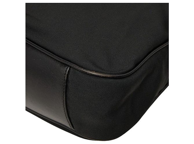 Borsa Gucci Bamboo in nylon nero - vista 6