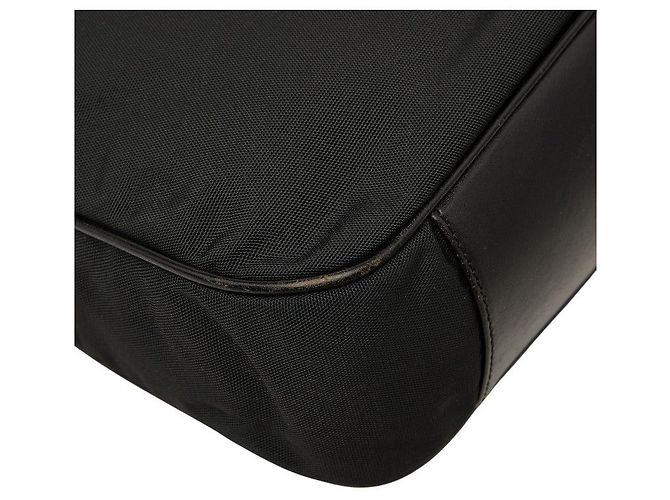 Borsa Gucci Bamboo in nylon nero - vista 7