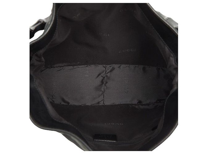 Borsa Gucci Bamboo in nylon nero - vista 8