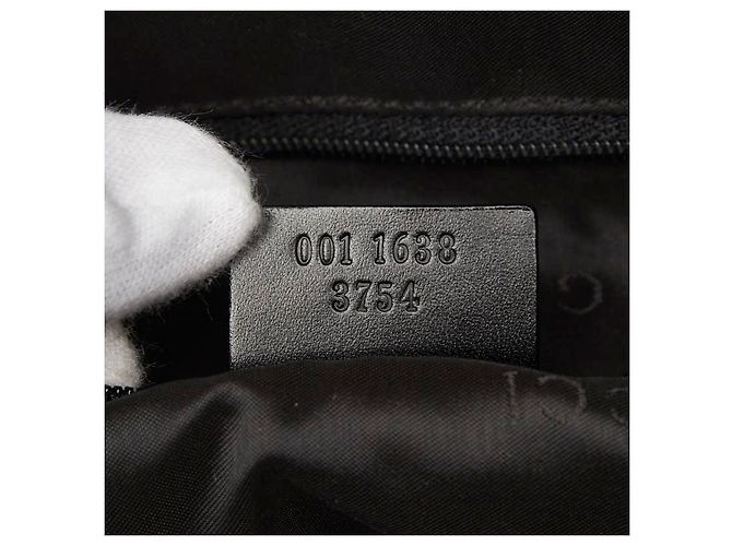 Borsa Gucci Bamboo in nylon nero - vista 9