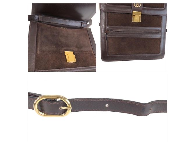 Borsa a tracolla Gucci Sherry Line in pelle scamosciata - vista 6