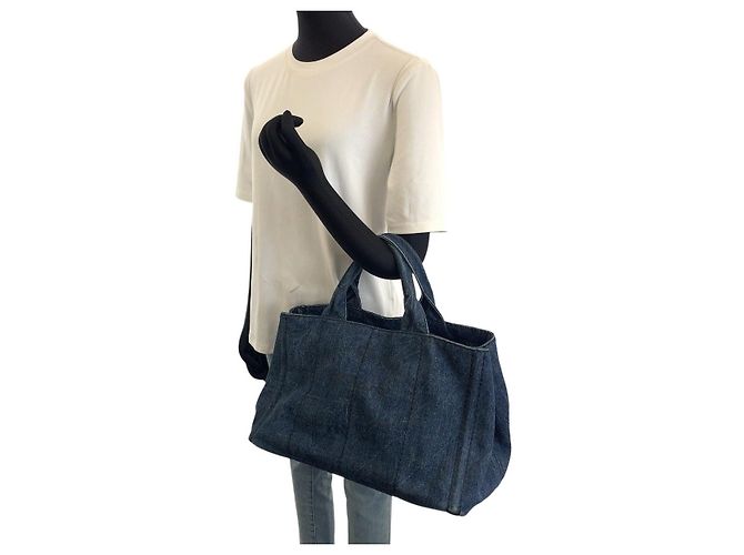 Borsa 2way Prada Canapa Denim - vista 7