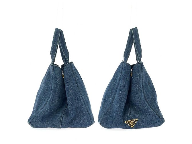 Borsa 2way Prada Canapa Denim - vista 8