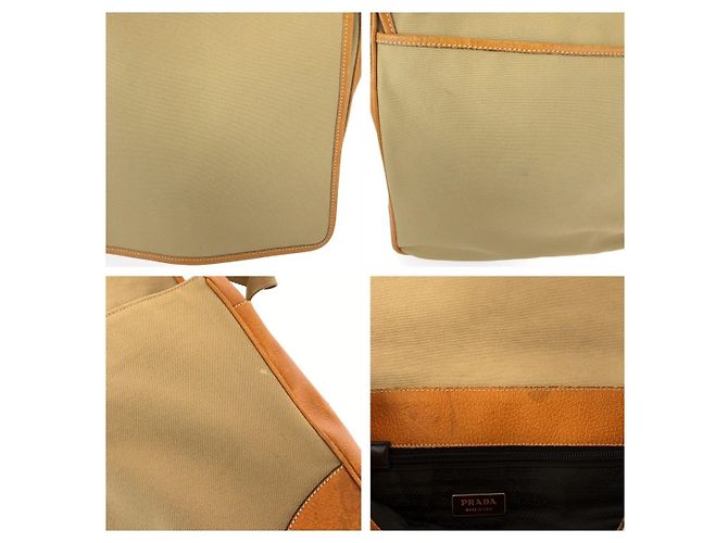 Bolsa de Ombro Prada em Lona e Couro - vista 6