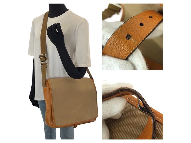 Bolsa de Ombro Prada em Lona e Couro - vista 7