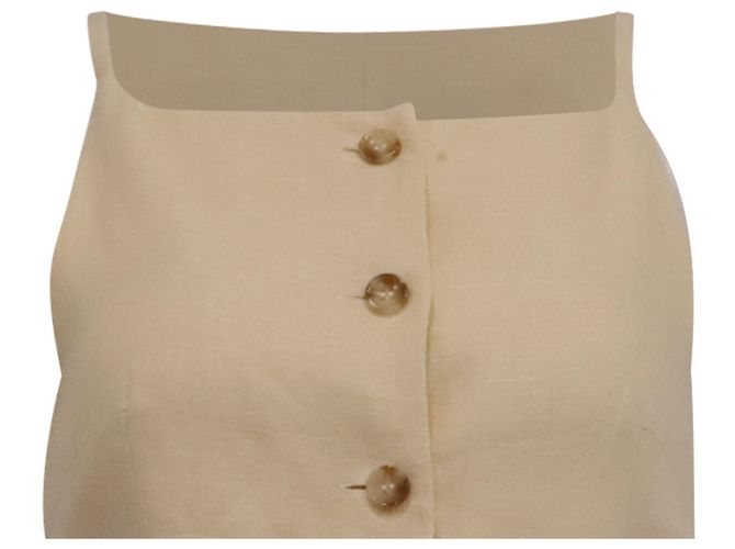 Autre Marque Posse Nancy Gilet Top aus cremefarbenem Leinen - Ansicht 2