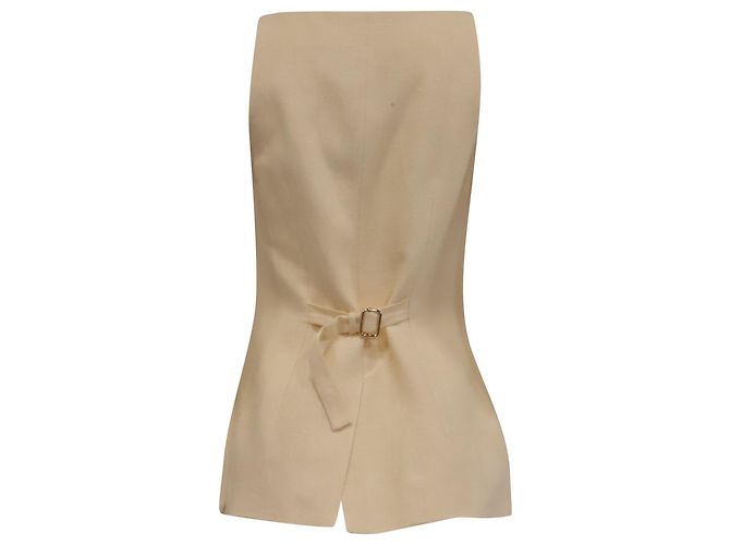 Autre Marque Posse Nancy Gilet Top aus cremefarbenem Leinen - Ansicht 4