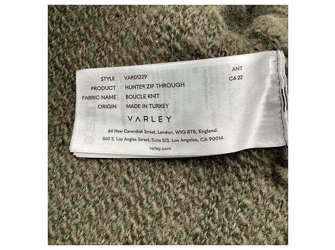 Autre Marque Varley Zip-Up Sweater aus Wolle in Olive - Ansicht 7