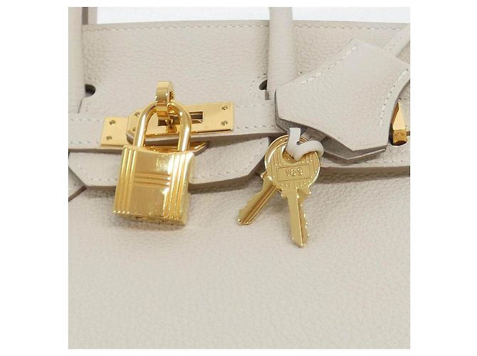 Hermès Birkin25 em couro Togo bege - vista 4