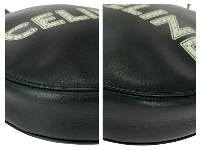 Céline Celine Dancing Kid Logo Studs Leder-Schultertasche - Ansicht 3