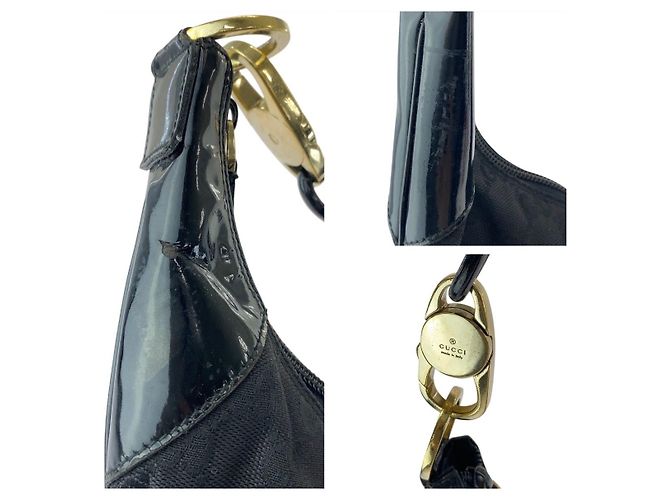 Borsa a tracolla Gucci in pelle e tela GG - vista 6