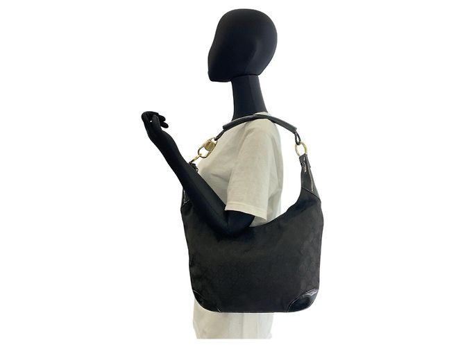 Borsa a tracolla Gucci in pelle e tela GG - vista 7