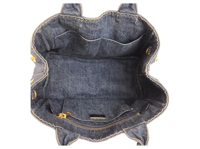 Bolso Tote Prada Canapa Denim - vista 9