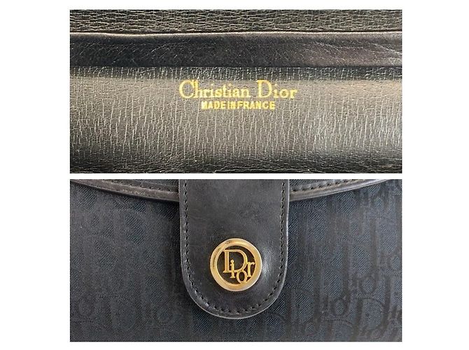 Borsa a tracolla in pelle e tela Trotter Christian Dior - vista 3