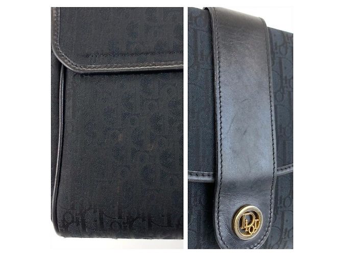 Borsa a tracolla in pelle e tela Trotter Christian Dior - vista 5