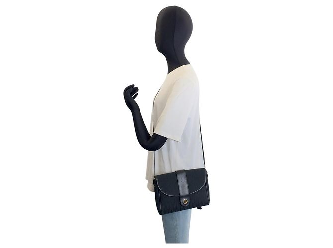 Borsa a tracolla in pelle e tela Trotter Christian Dior - vista 6