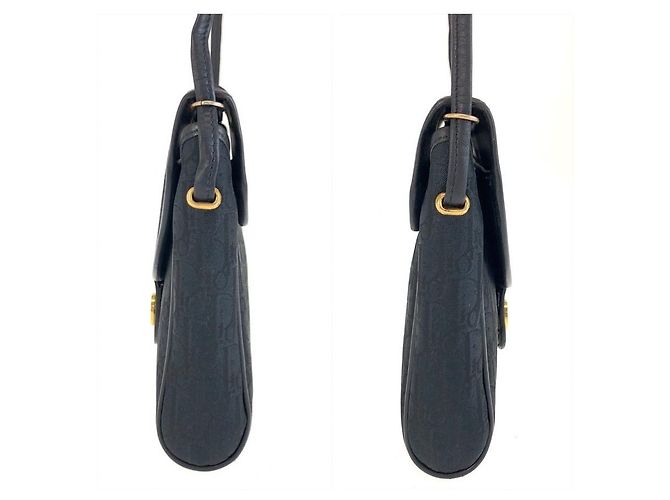 Borsa a tracolla in pelle e tela Trotter Christian Dior - vista 7