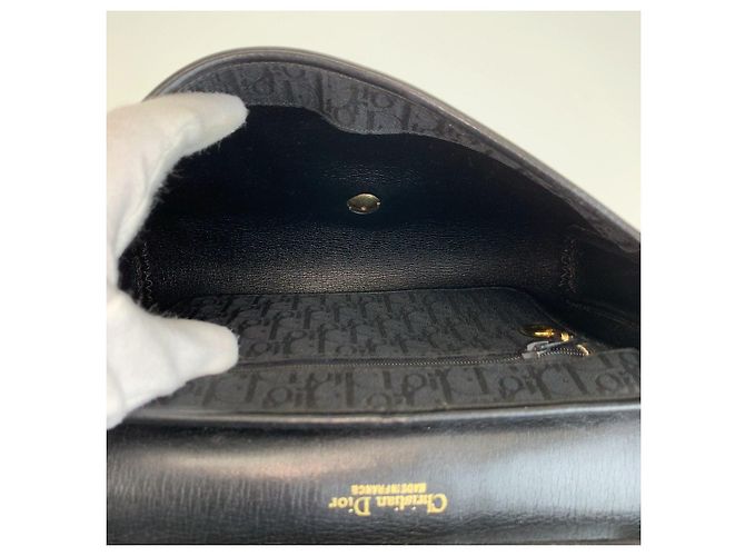 Borsa a tracolla in pelle e tela Trotter Christian Dior - vista 8