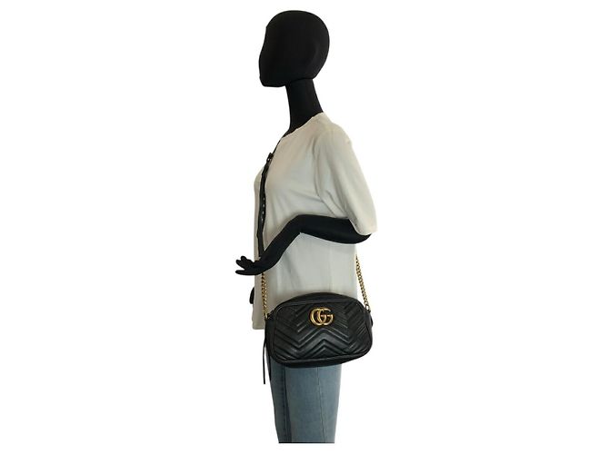 Borsa camera Gucci GG Marmont in pelle - vista 6