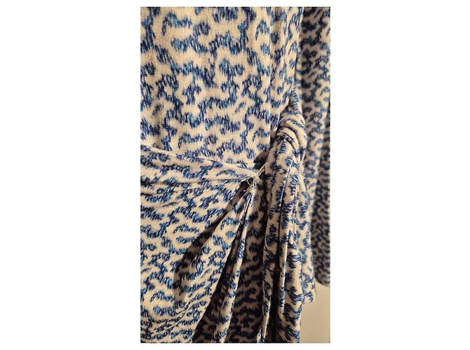 Isabel Marant Etoile Vestido largo estampado azul y blanco - vista 10