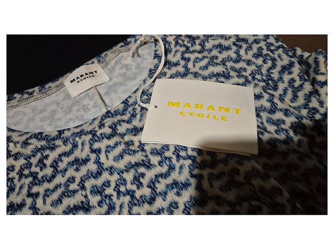 Isabel Marant Etoile Vestido largo estampado azul y blanco - vista 2